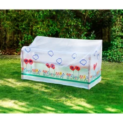 Abdeckhaube für Gartenbank Mohnblume