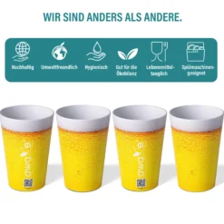 AWAVE Trinkbecher 500 ml rPET Set 4-teilig, mit Eichstrich