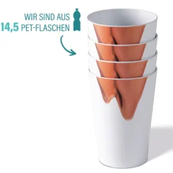 AWAVE Trinkbecher 400 ml rPET Set 4-teilig, mit Eichstrich