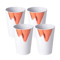 AWAVE Trinkbecher 400 ml rPET Set 4-teilig, mit Eichstrich