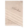 Badetuch personalisiert mit Namen, 150x100 cm, 100% Baumwolle beige