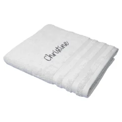 Badetuch personalisiert mit Namen, 150x100 cm, 100% Baumwolle silber