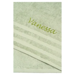 Badetuch personalisiert mit Namen, 150x100 cm, 100% Baumwolle eukalyptus