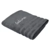 Badetuch personalisiert mit Namen, 150x100 cm, 100% Baumwolle anthrazit