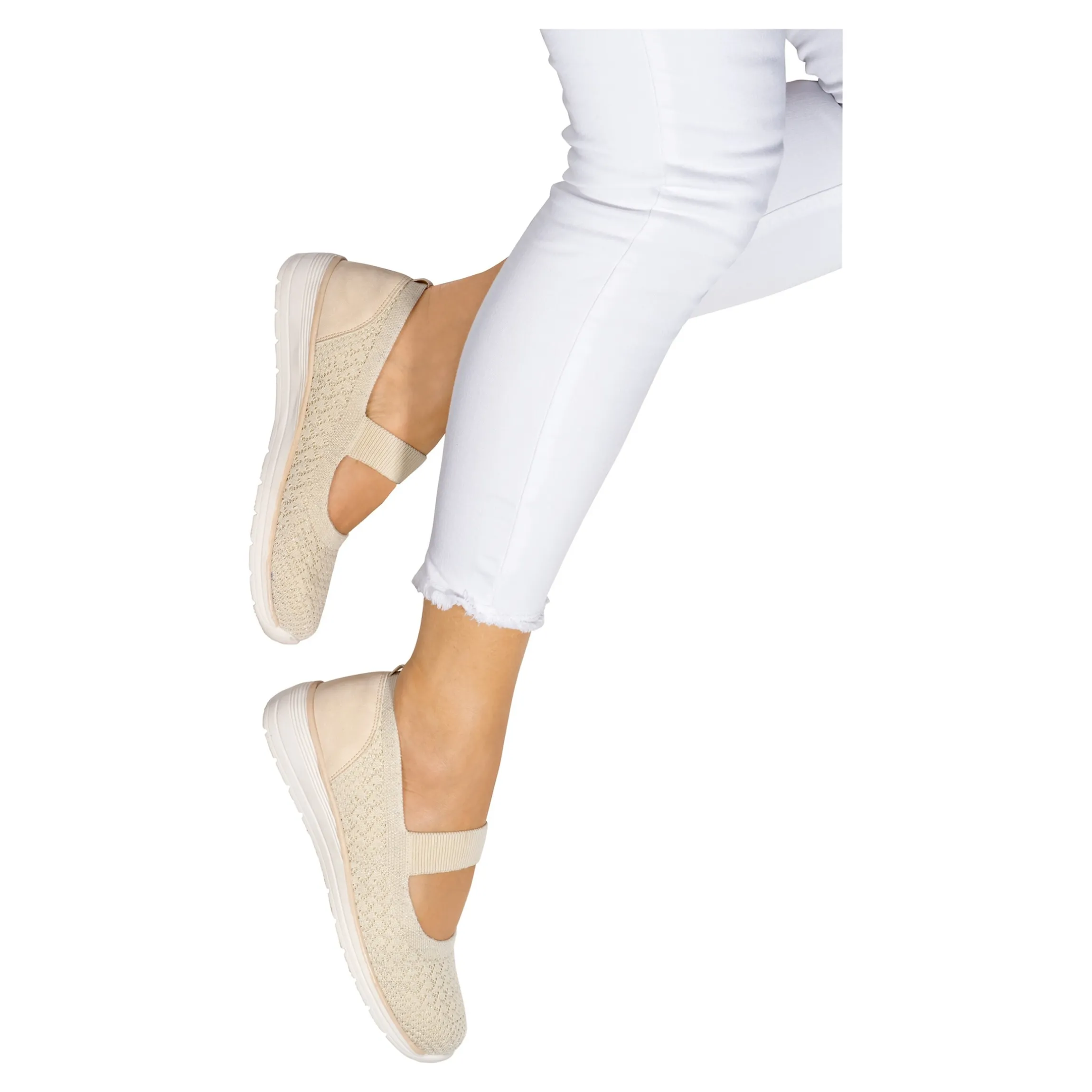 Bequem-Ballerina "Federleicht" beige