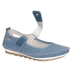 Bequem-Klett-Ballerina "Bibi" blau