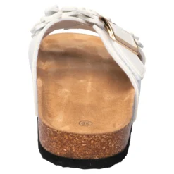 Bequem-Klettpantolette „Blümchen“ weiß