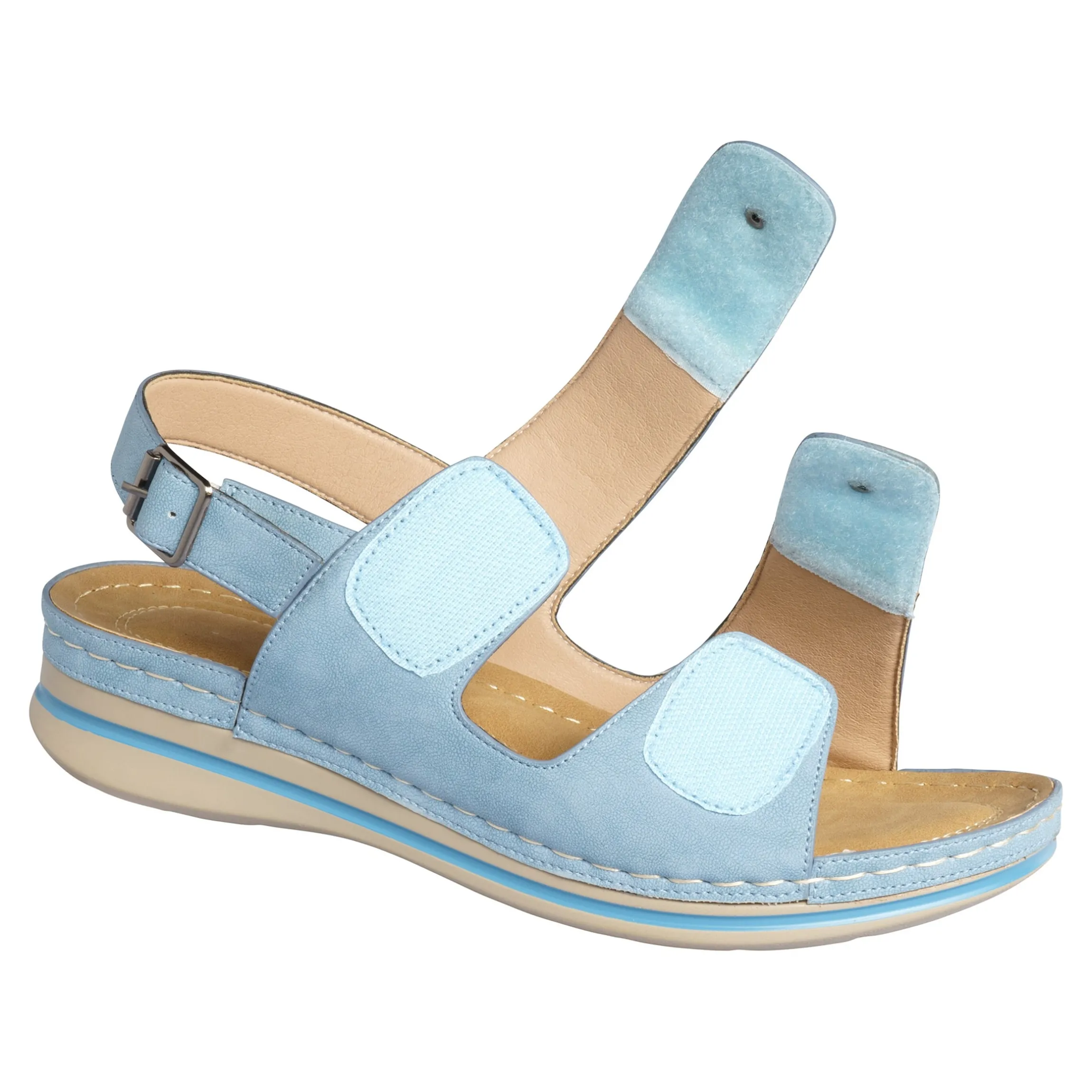 Bequem-Klettsandalette "Carina" hellblau