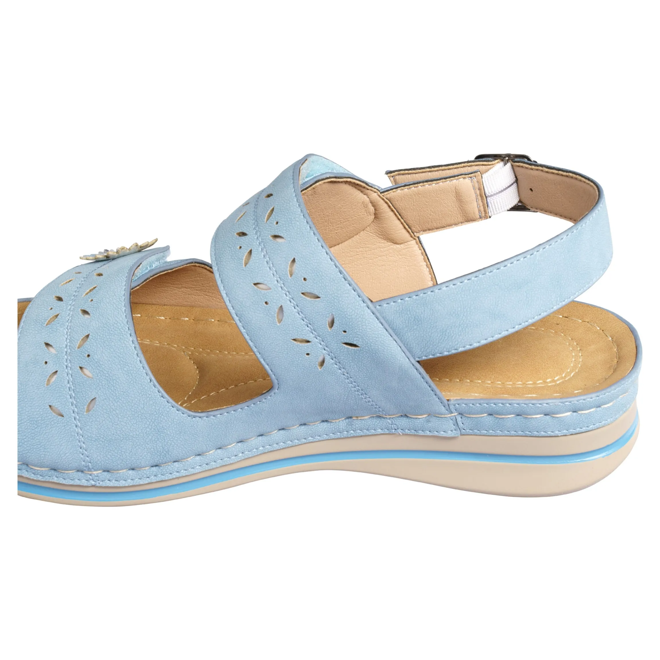 Bequem-Klettsandalette "Carina" hellblau
