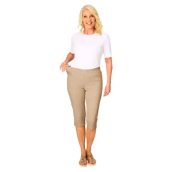 Capri-Schlupfjeans "Dunja" beige