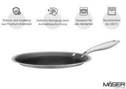 Crêpe-Pfanne 28 cm, Edelstahl Hestia Keramik