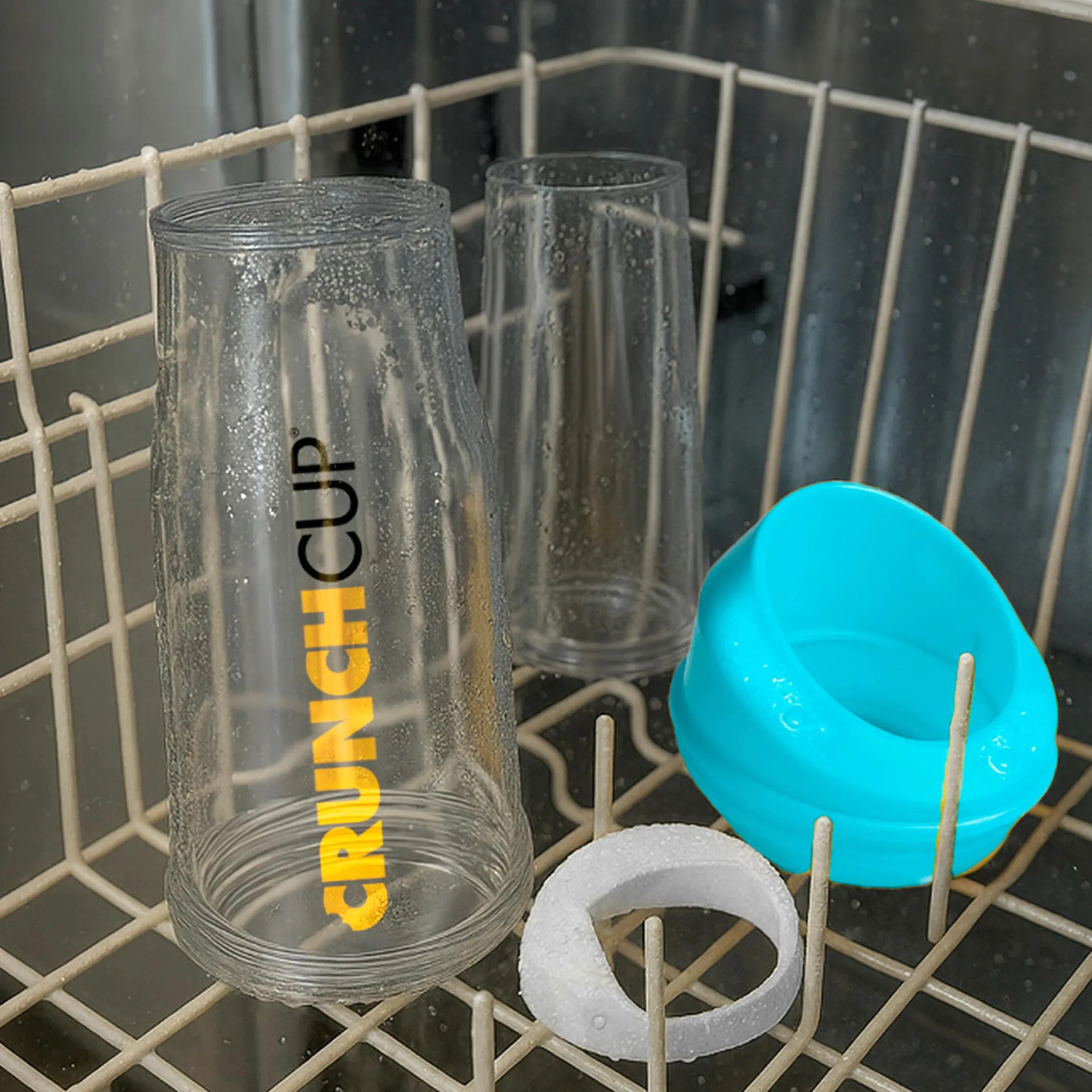 CrunchCup Original Tragbarer Müslibecher To Go 260 + 250 ml | Blau