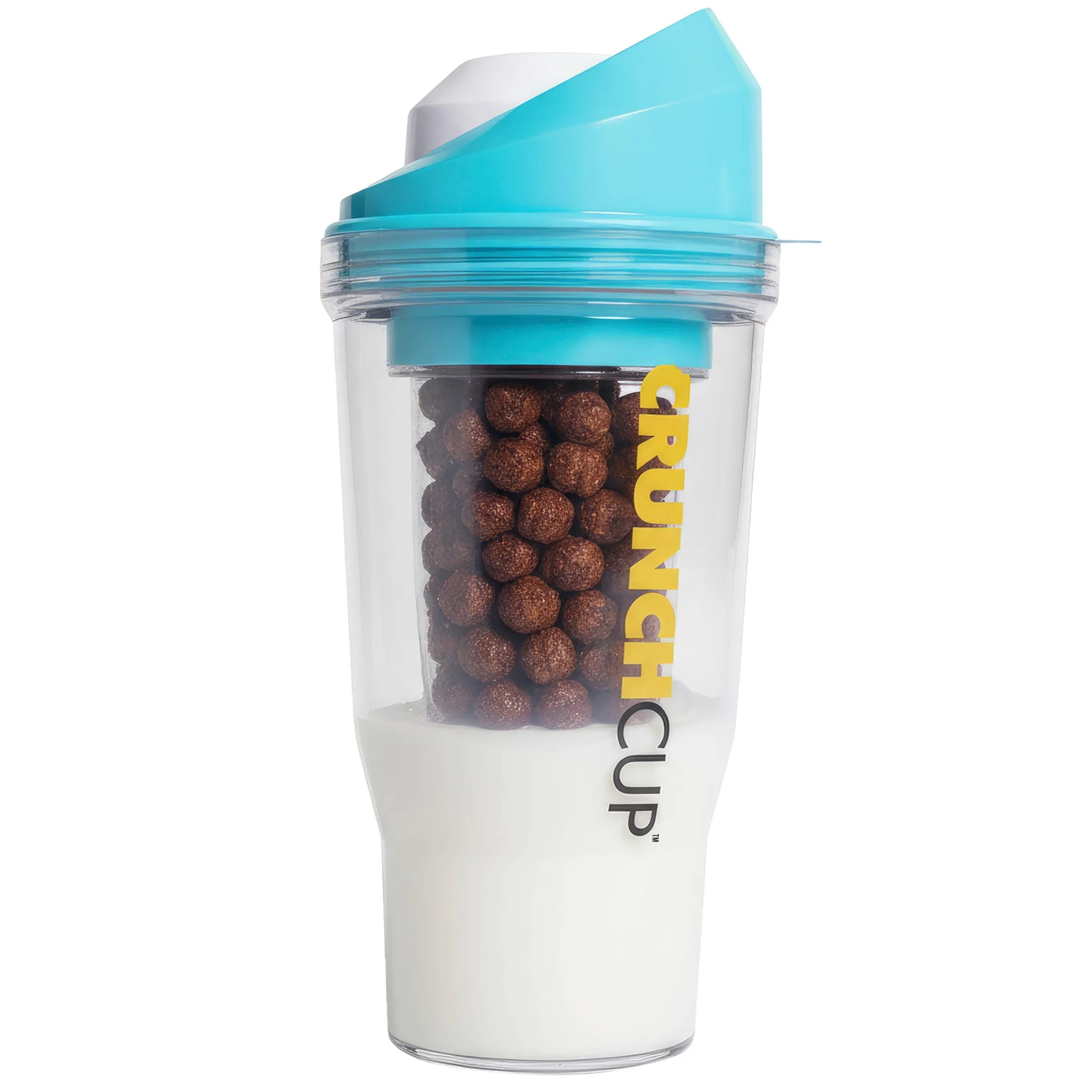 CrunchCup Original Tragbarer Müslibecher To Go 260 + 250 ml | Blau