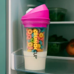 CrunchCup Original Tragbarer Müslibecher To Go 260 + 250 ml | Pink