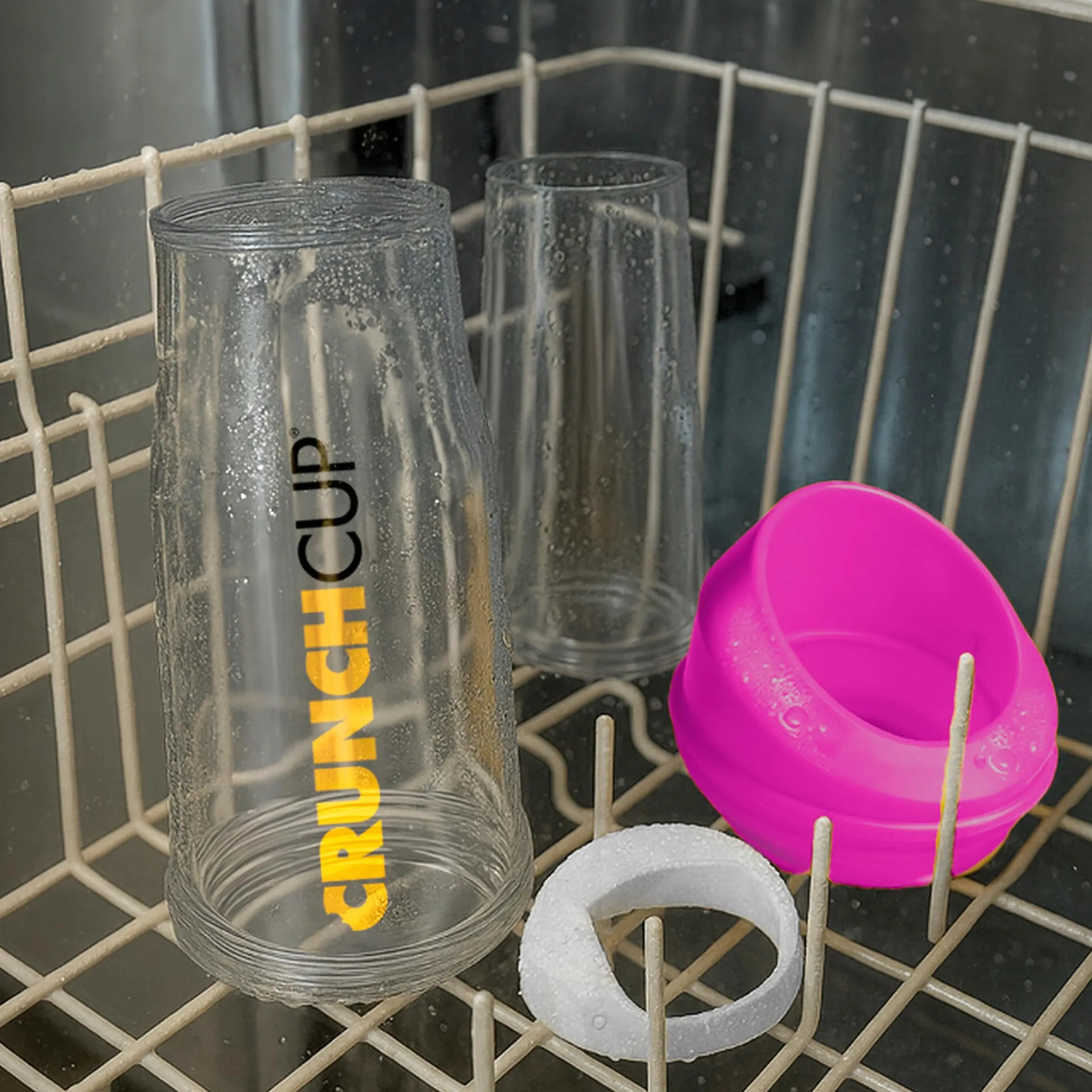 CrunchCup Original Tragbarer Müslibecher To Go 260 + 250 ml | Pink