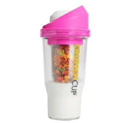 CrunchCup Original Tragbarer Müslibecher To Go 260 + 250 ml | Pink