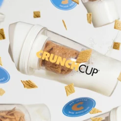 CrunchCup Original Tragbarer Müslibecher To Go 260 + 250 ml | Weiß