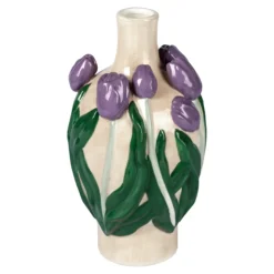 3D-Blumenvase lila Tulpen