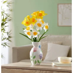 3D-Blumen-Vase mit Narzissen-Kunstblumenstrauß