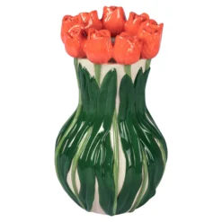 3D-Blumenvase rote Tulpen
