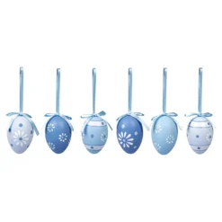 Deko-Eier, 6 Stück blau