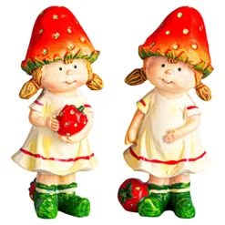 Dekofiguren "Erdbeermädchen", 2 Stück