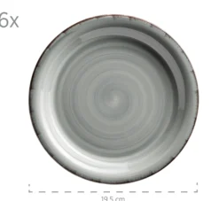 Dessertteller-Set, Steingut LUMACA Grau
