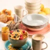Dessertteller-Set, Steingut LUMACA Olivgrün