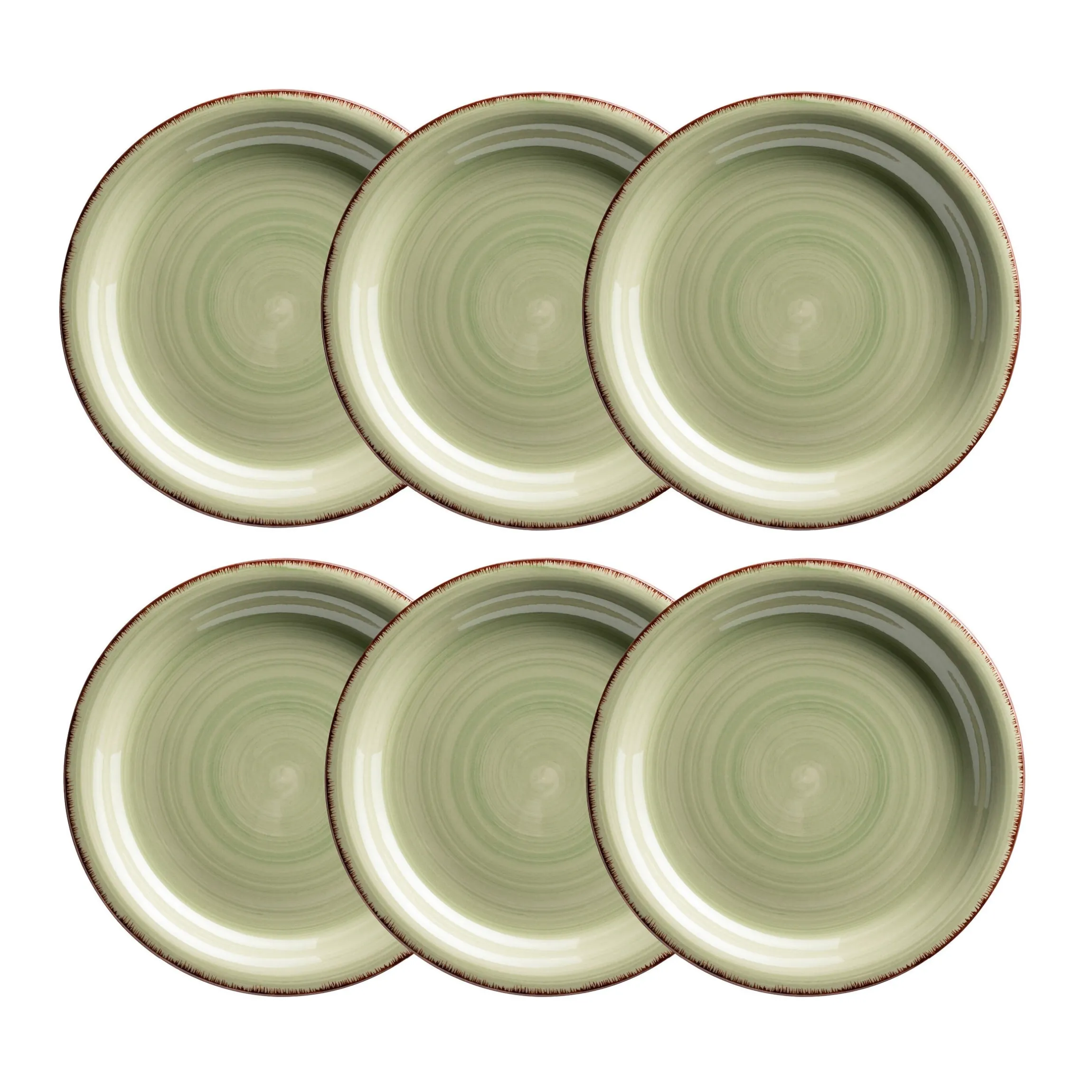 Dessertteller-Set, Steingut LUMACA Olivgrün