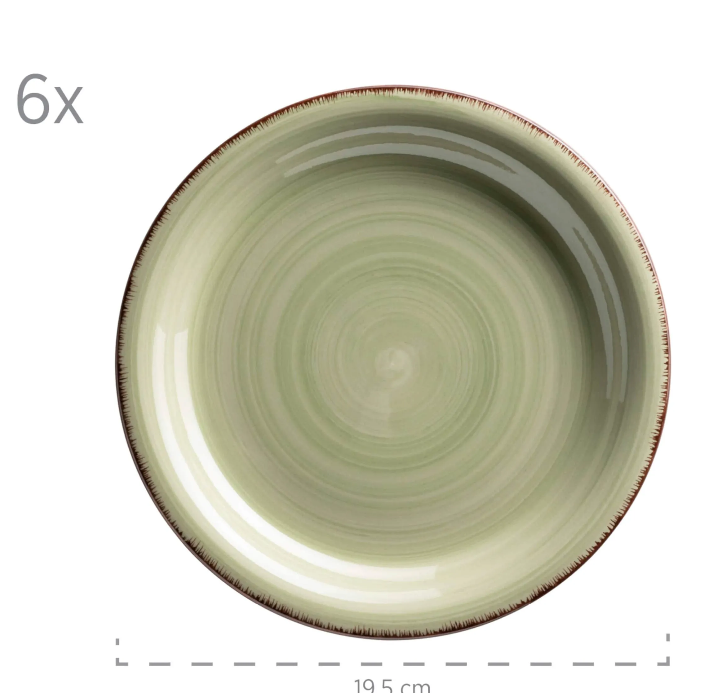 Dessertteller-Set, Steingut LUMACA Olivgrün
