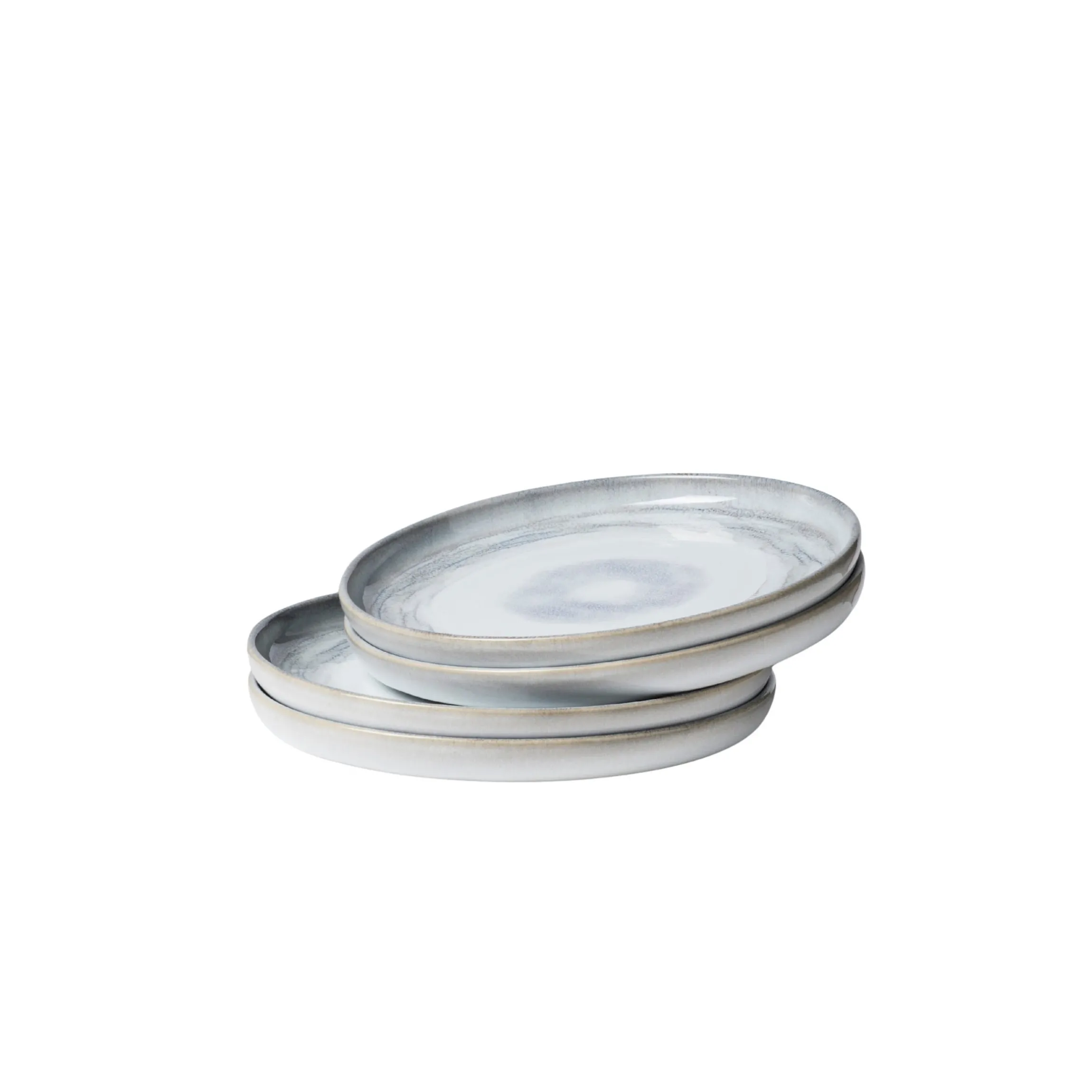 Dessertteller-Set, Steinzeug TIEFER SEE Grau / Weiß
