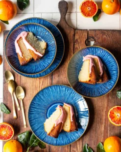 Dessertteller-Set, Steinzeug Eisfall
