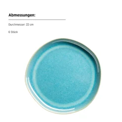 Dessertteller Set, Steinzeug Cordelia Grün