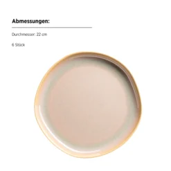 Dessertteller Set, Steinzeug Cordelia Beige / Sand