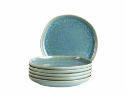 Dessertteller Set, Steinzeug Cordelia Grün / Blau