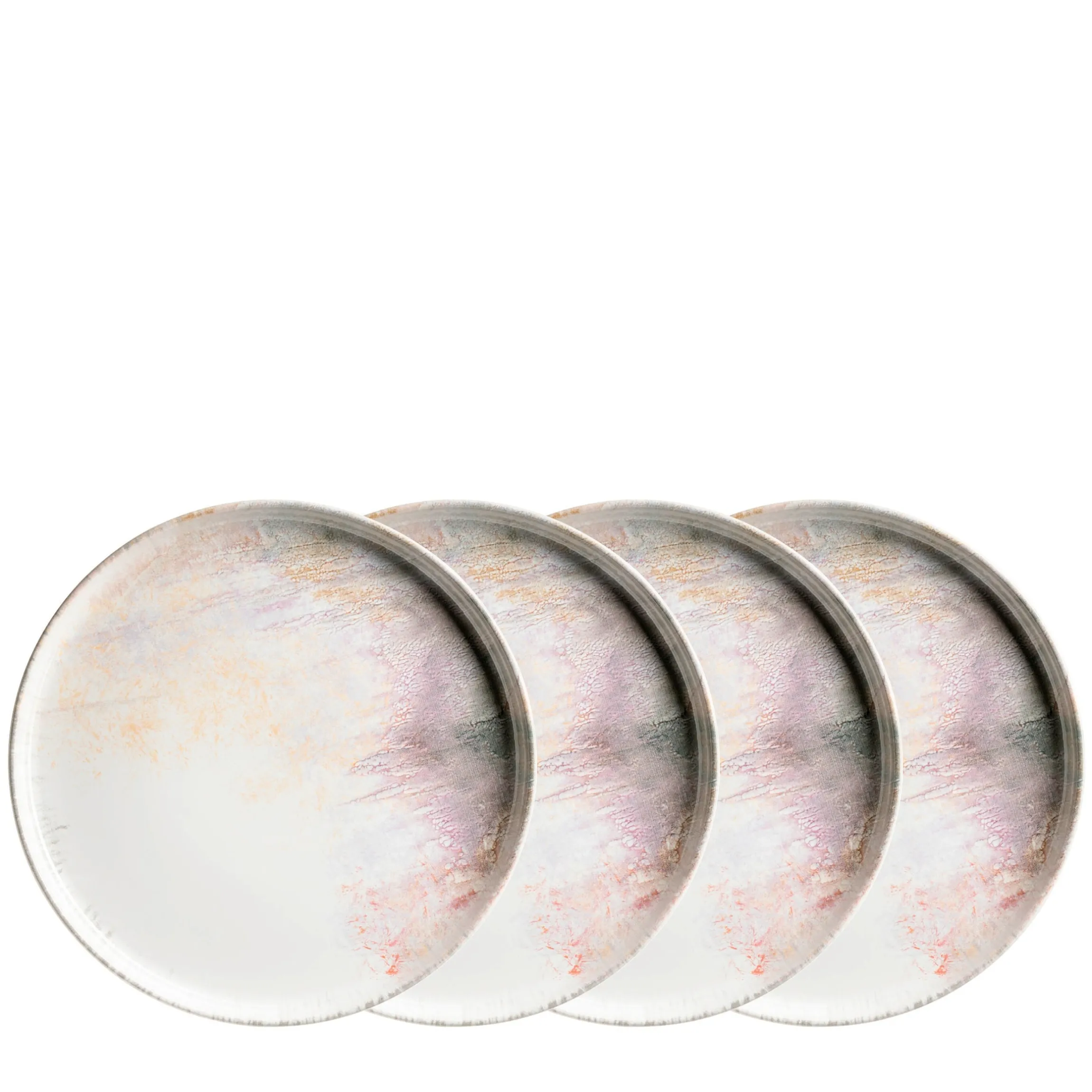 Dessertteller-Set, Steinzeug Aquarellia