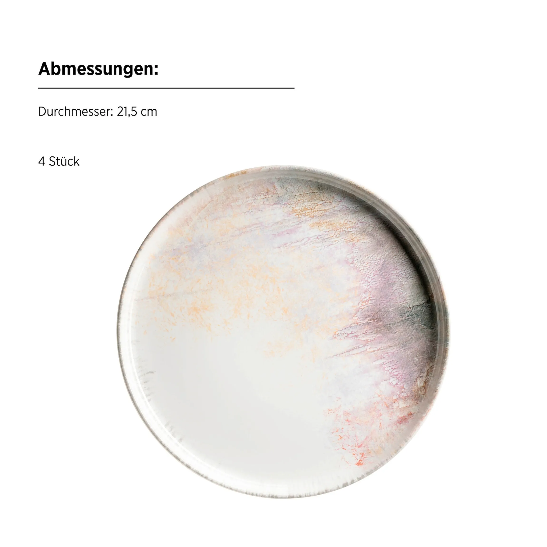 Dessertteller-Set, Steinzeug Aquarellia