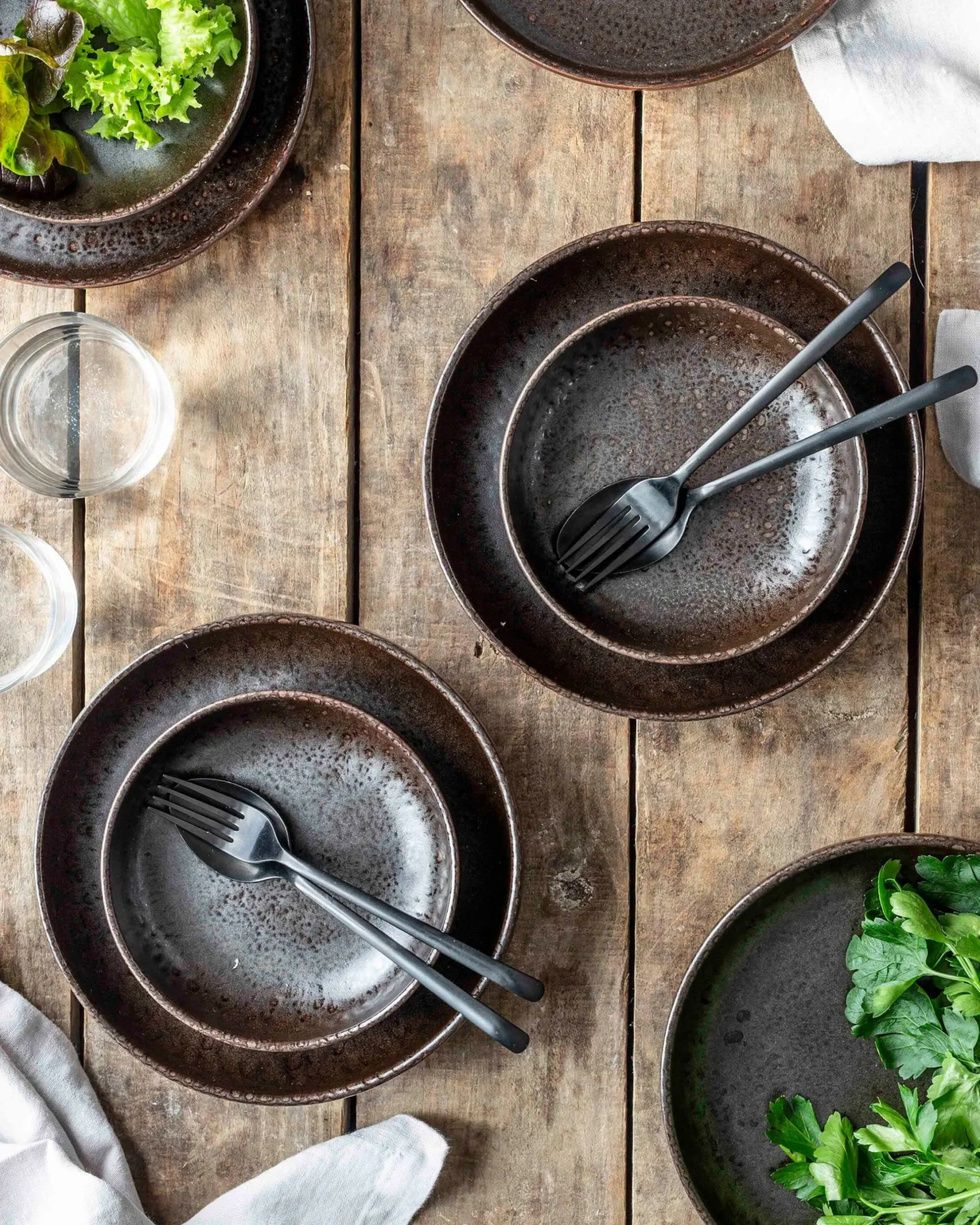 Dessertteller-Set, Steinzeug Glockenklang