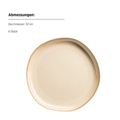 Dessertteller Set, Steinzeug Cordelia Sand
