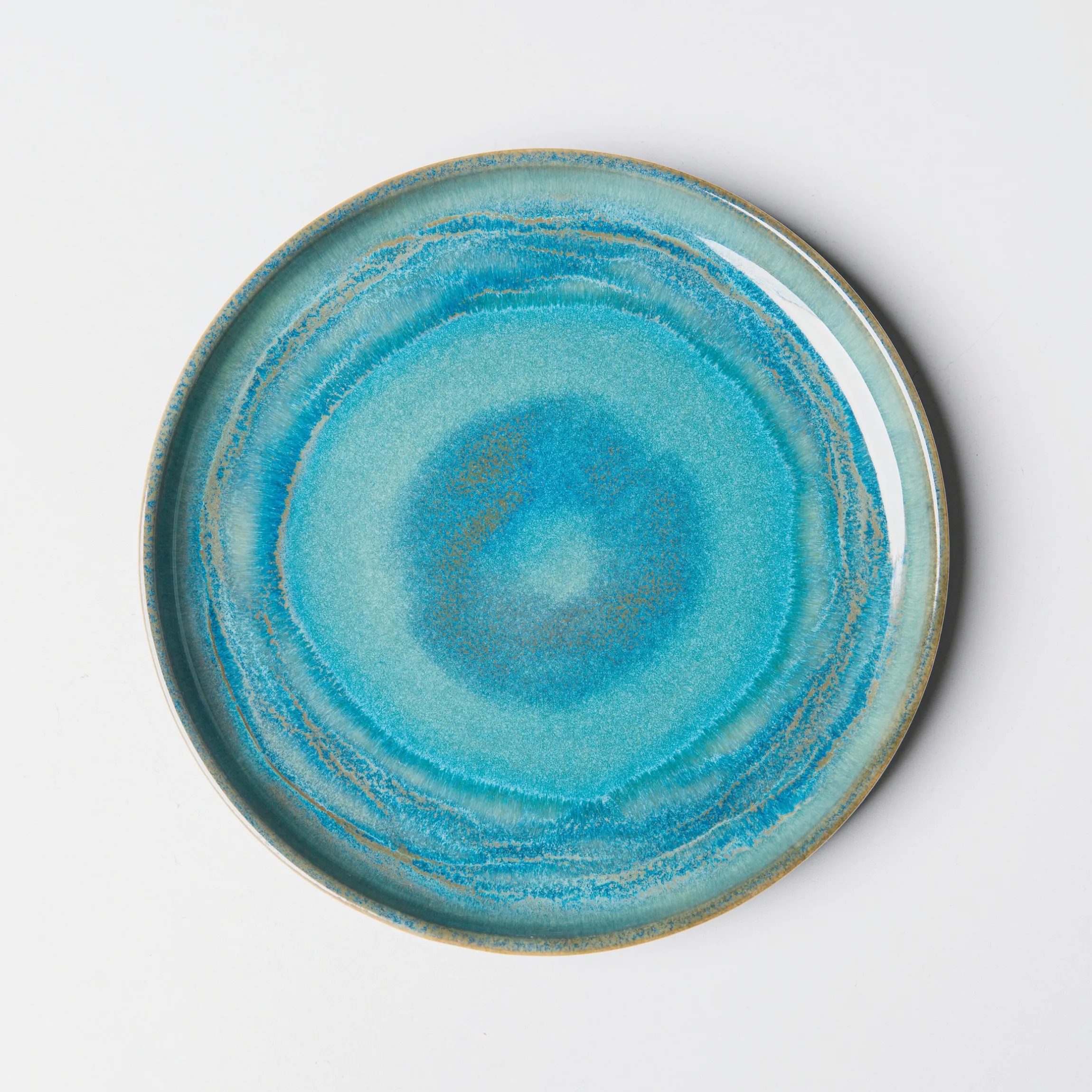 Dessertteller-Set, Steinzeug TIEFER SEE Blau / Grün