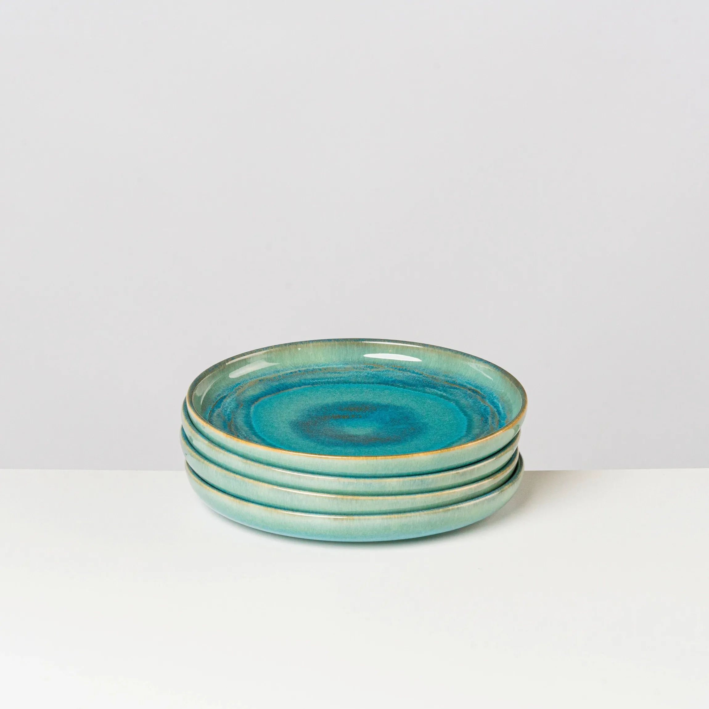 Dessertteller-Set, Steinzeug TIEFER SEE Blau / Grün