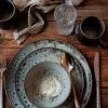 Dessertteller-Set, Steinzeug Carellia Grau