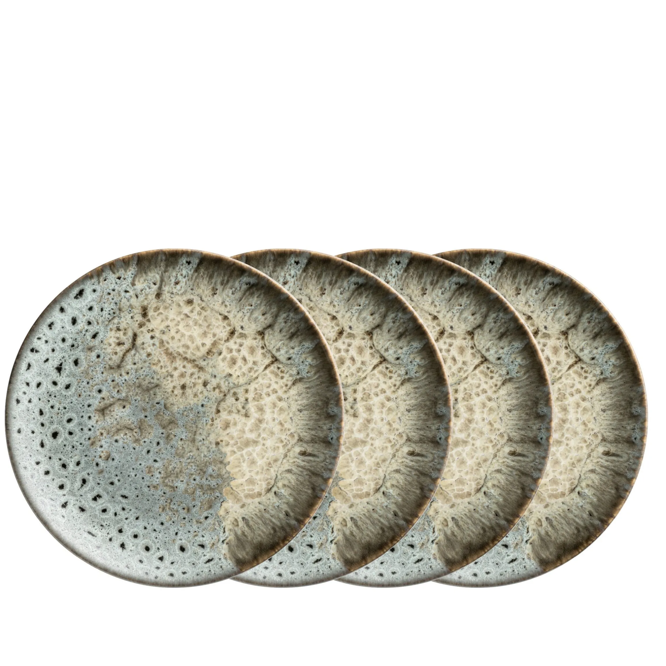 Dessertteller-Set, Steinzeug Carellia Grau