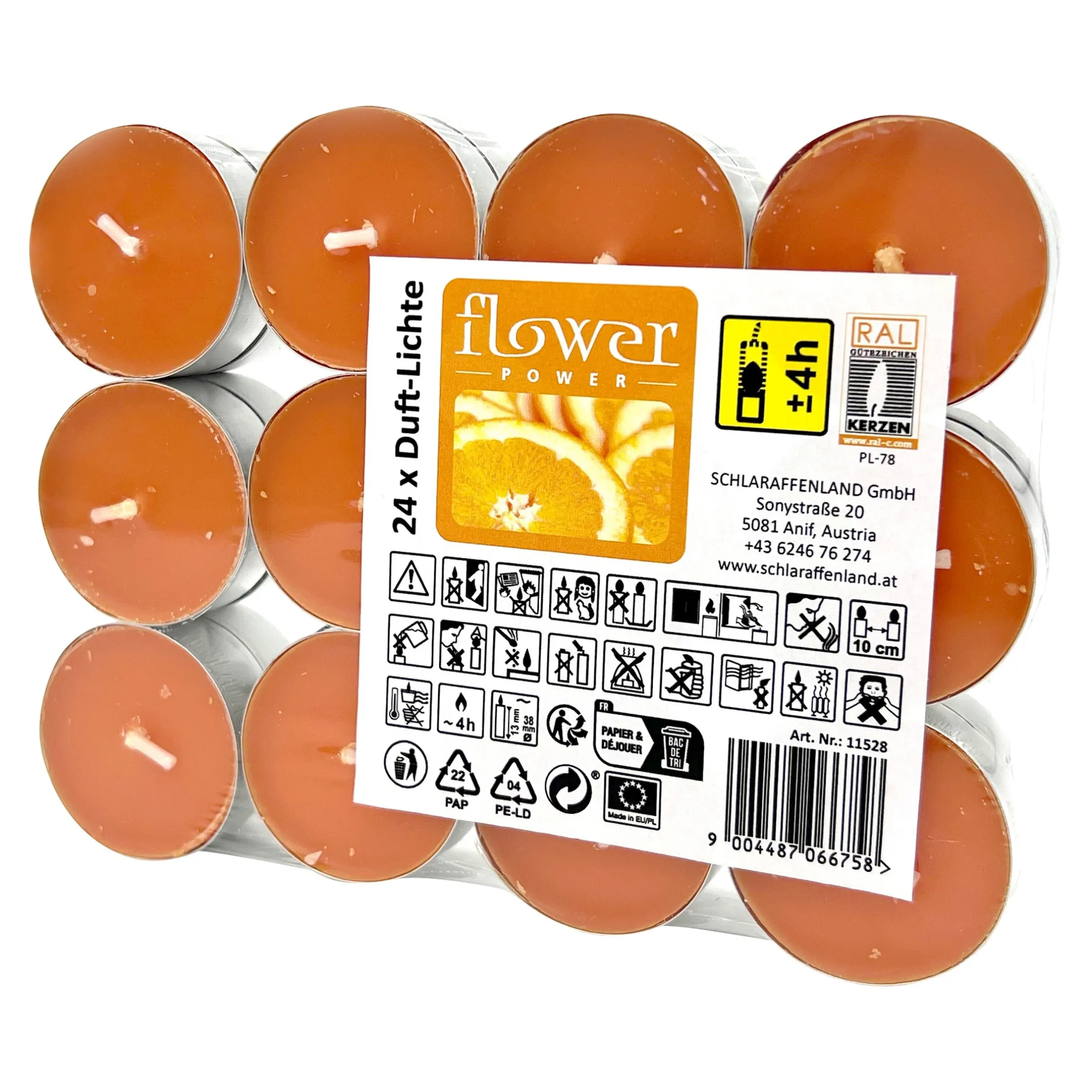 Duftteelichter, 24 Stück Orange