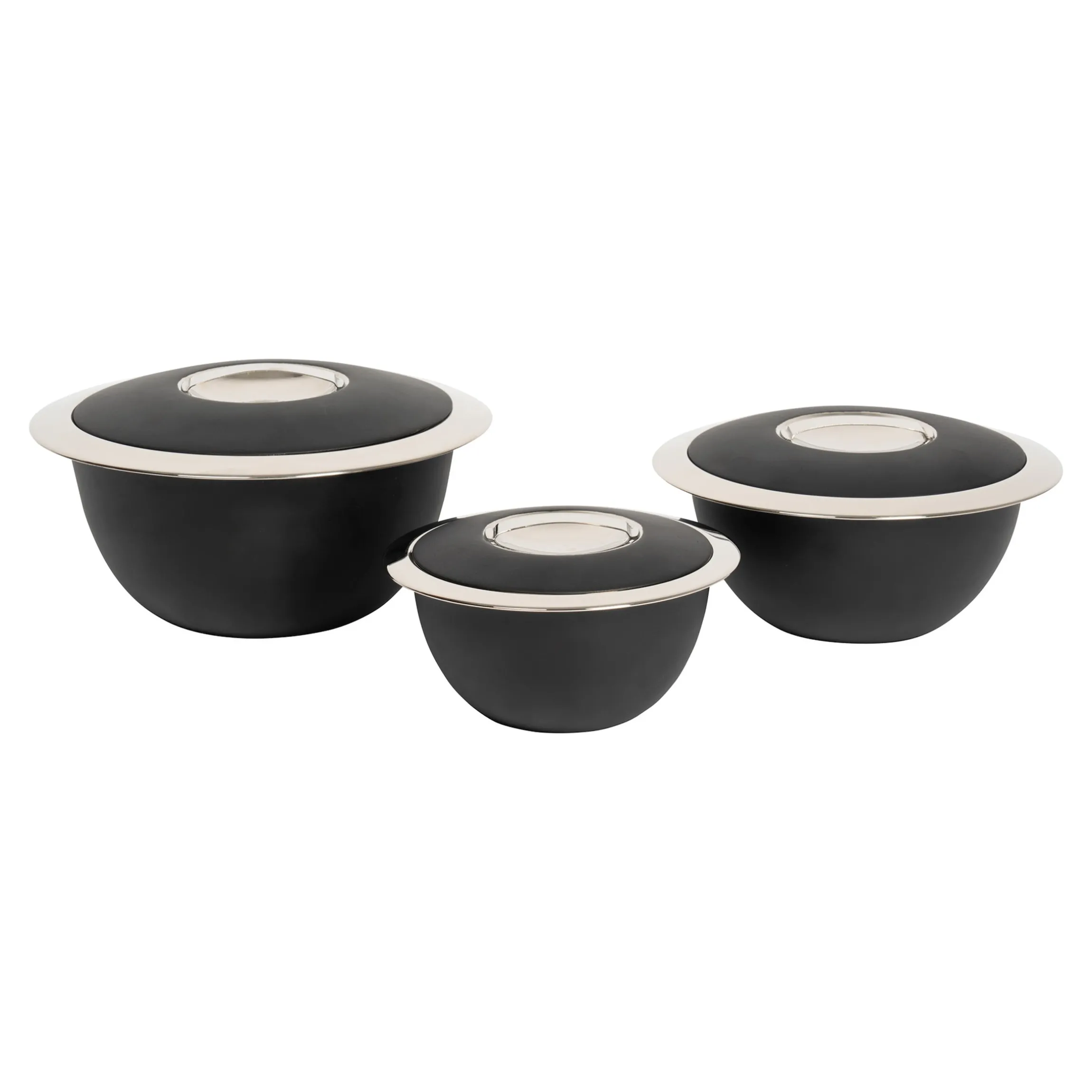 Edelstahl-Thermoschüssel-Set, 3-teilig Set (1 l; 2 l; 3 l)