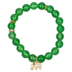 Edelstein-Armband mit Anhänger Grüne Jade