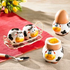 Eierbecher, 2 Stück Kühe