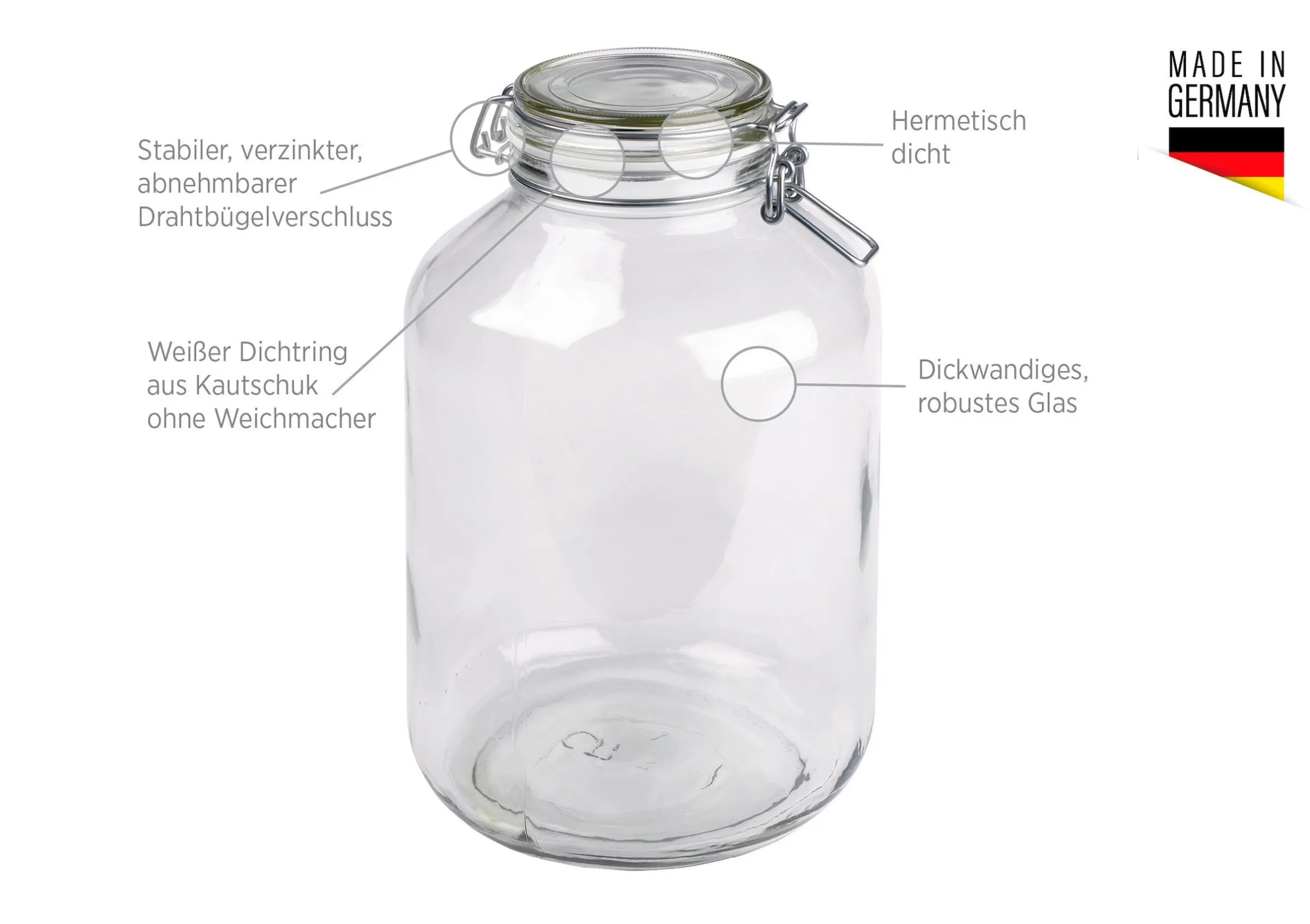 Einmachglas 4,8 l GOTHIKA 6 x Einmachglas
