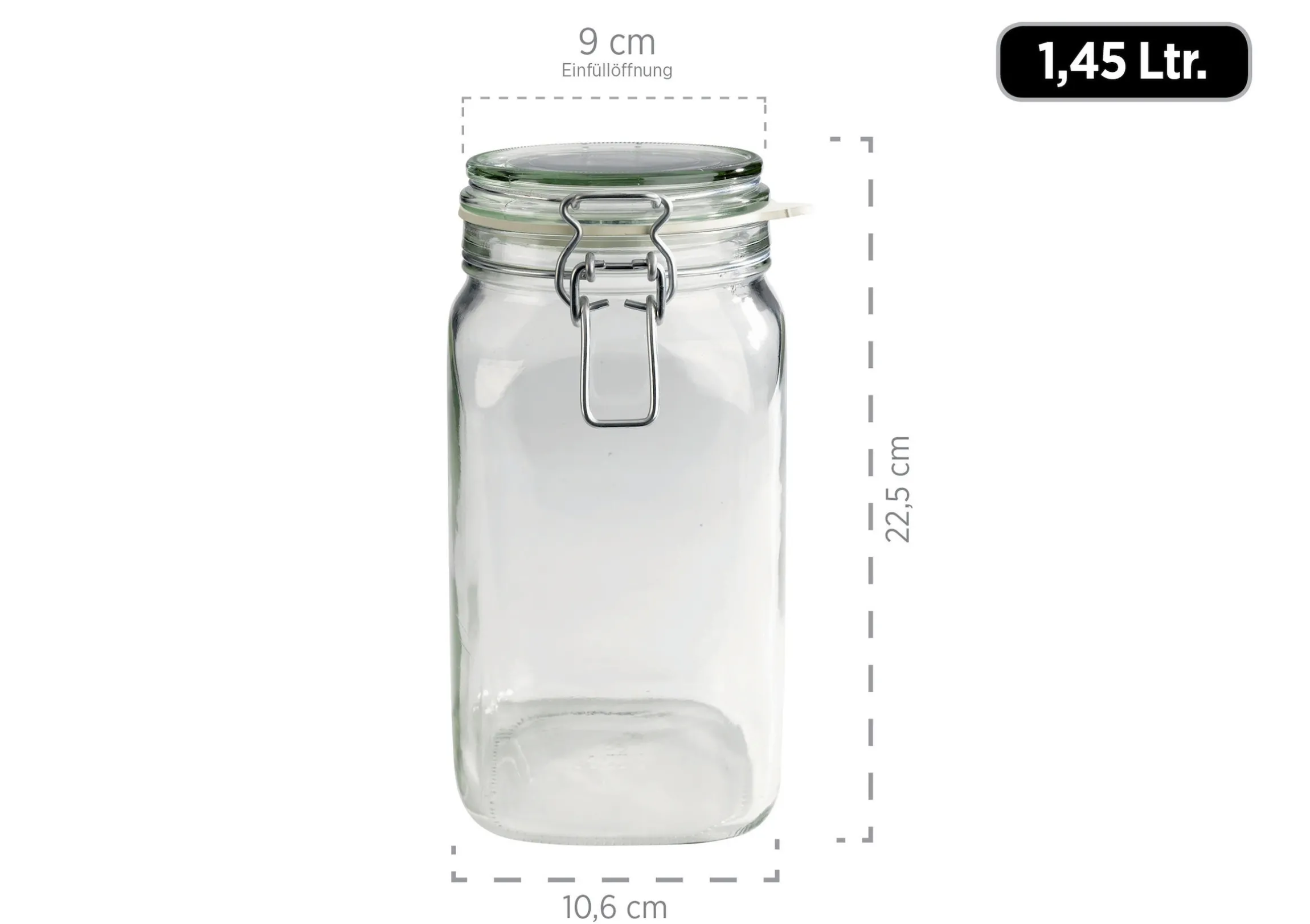 Einmachglas mit Deckel, 1,45 l GOTHIKA 6 x Einmachglas