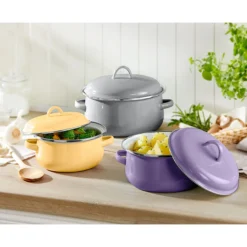 Emailletopf-Set "Trend", 6-teilig